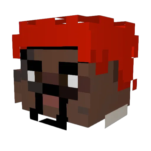 LokiXDD Minecraft avatar head, 3D render