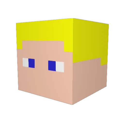 Lokky333 Minecraft avatar head, 3D render