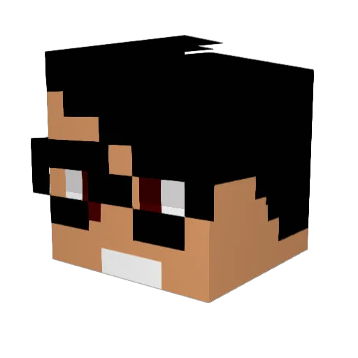 Lokolow Minecraft avatar head, 3D render