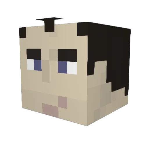 LolCow Minecraft avatar head, 3D render