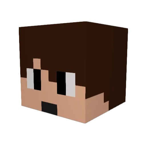 LolNely Minecraft avatar head, 3D render