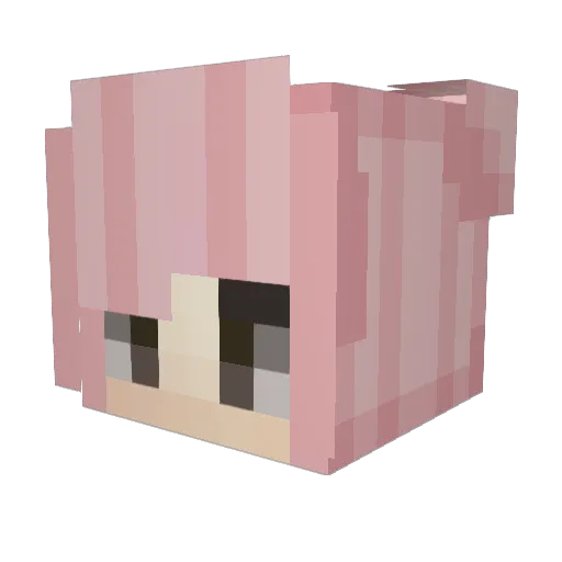 Lola666 Minecraft avatar head, 3D render