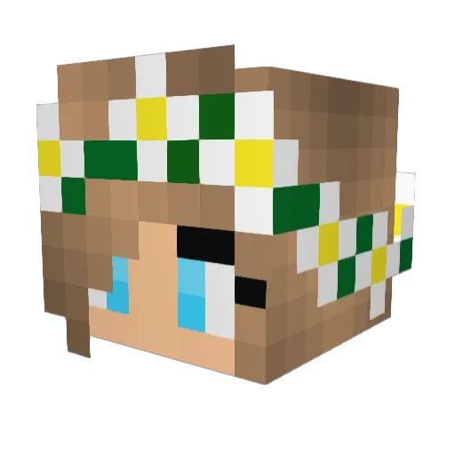 LolaBx Minecraft avatar head, 3D render