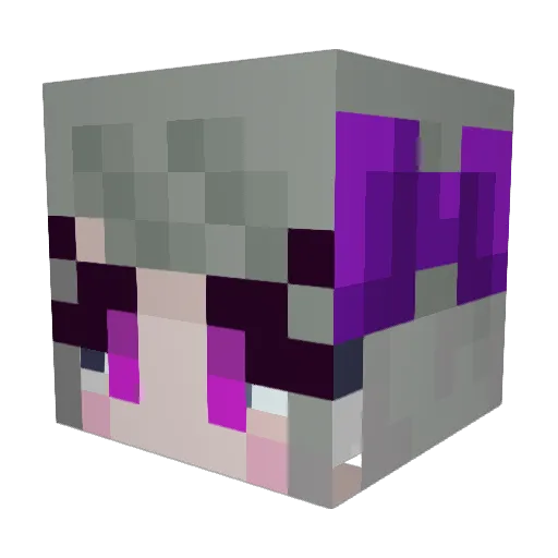 LolaHush Minecraft avatar head, 3D render