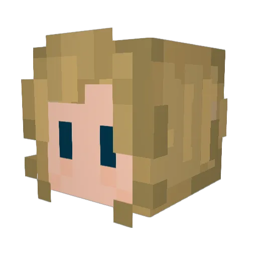 LolaPoppins Minecraft avatar head, 3D render