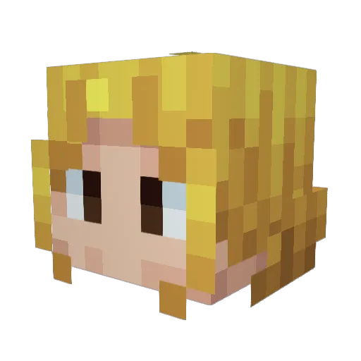 Lolabab Minecraft avatar head, 3D render