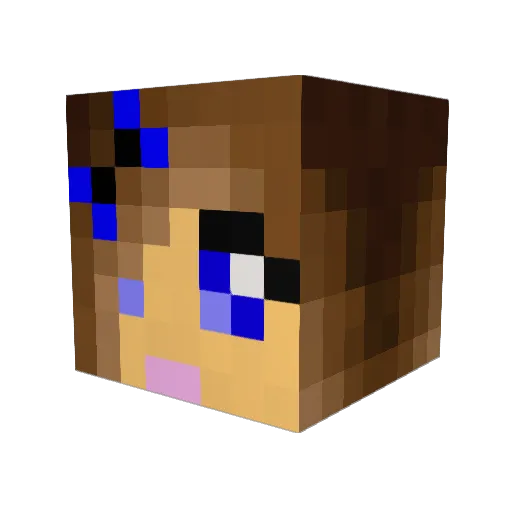 Lolaprincess Minecraft avatar head, 3D render