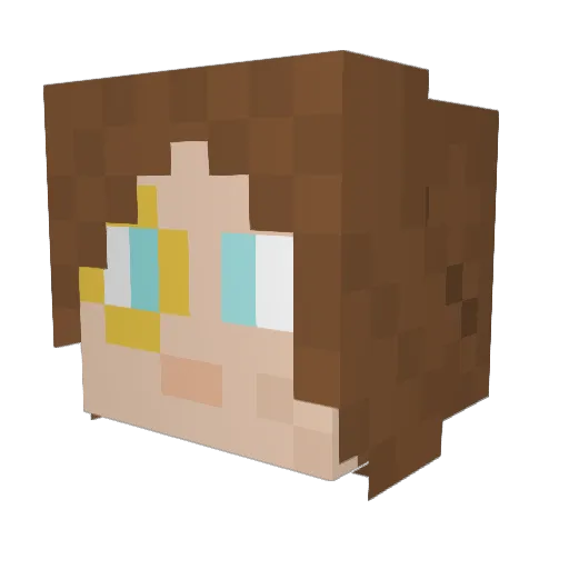 Lolardeche Minecraft avatar head, 3D render