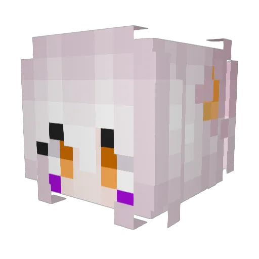 Lolbit Minecraft avatar head, 3D render