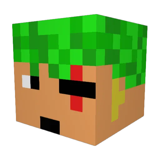 Loldiga Minecraft avatar head, 3D render