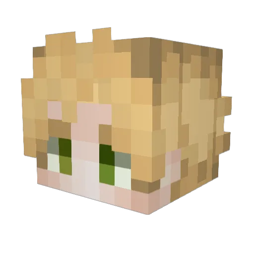 Lolelproo Minecraft avatar head, 3D render