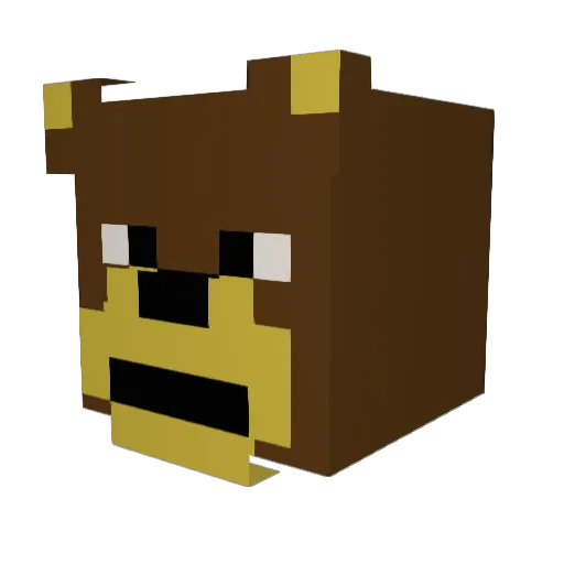 Lolerut Minecraft avatar head, 3D render