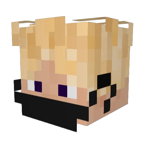 Lolexx Minecraft avatar head, 3D render