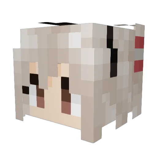 LoliBuff Minecraft avatar head, 3D render
