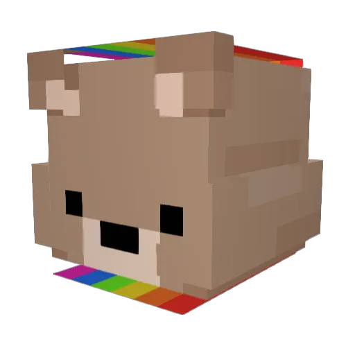 Lolibear Minecraft avatar head, 3D render