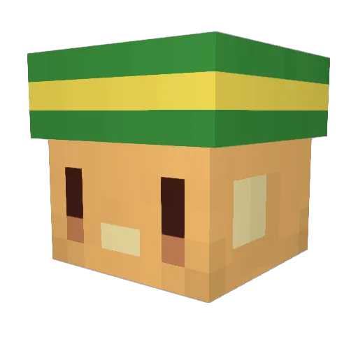 Loliedel Minecraft avatar head, 3D render