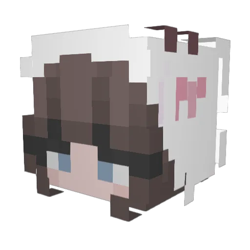 LoliiLo Minecraft avatar head, 3D render