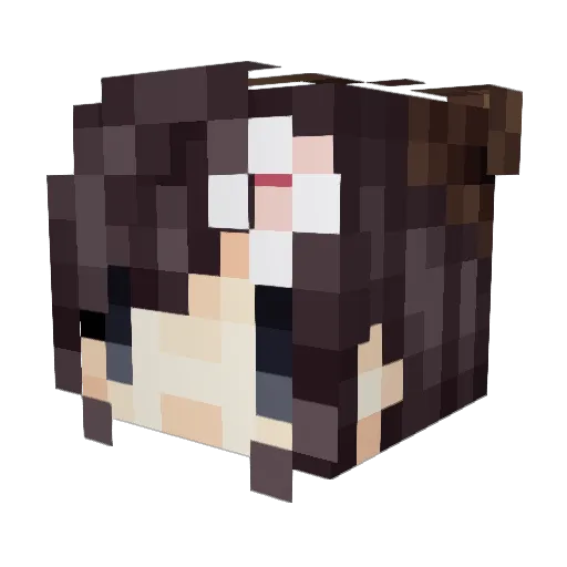Lolipopza Minecraft avatar head, 3D render