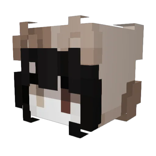 Lolizenju Minecraft avatar head, 3D render