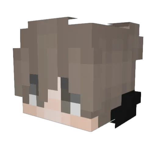 Lolkah Minecraft avatar head, 3D render