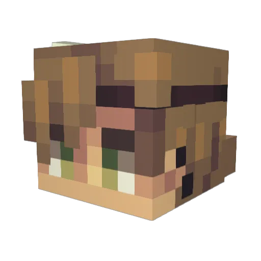 Lolkata Minecraft avatar head, 3D render