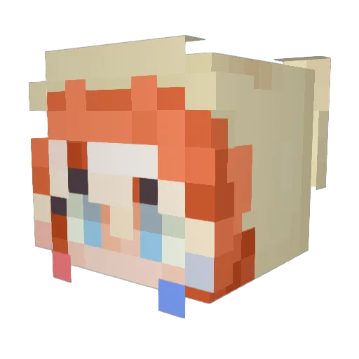 Lollafr Minecraft avatar head, 3D render