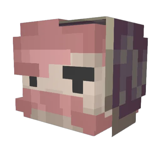 Lollibox Minecraft avatar head, 3D render