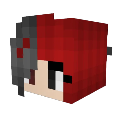 Lolliepuff Minecraft avatar head, 3D render