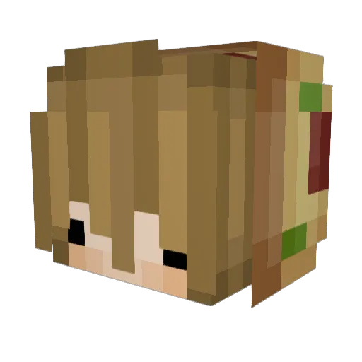 Lollipoppp Minecraft avatar head, 3D render