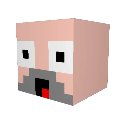 Lollo08 Minecraft avatar head, 3D render
