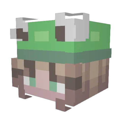 Lollyhops Minecraft avatar head, 3D render