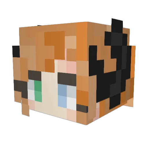 Lollypolyon Minecraft avatar head, 3D render