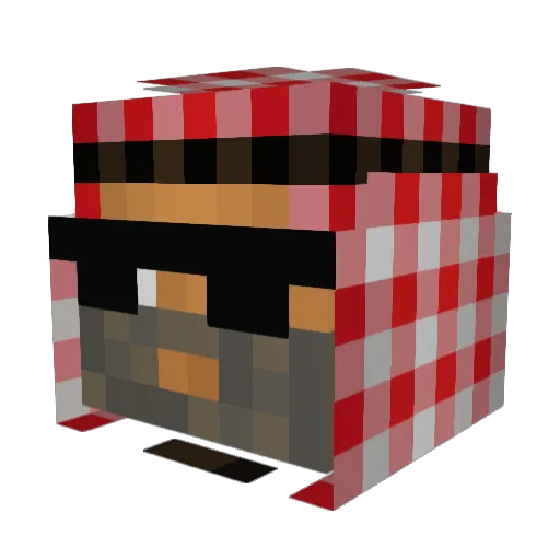 LoloJaws Minecraft avatar head, 3D render