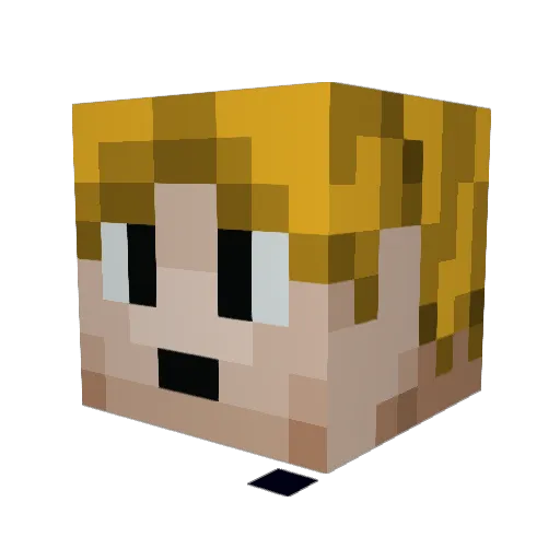 LoloVip Minecraft avatar head, 3D render