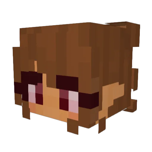 Lololilie Minecraft avatar head, 3D render