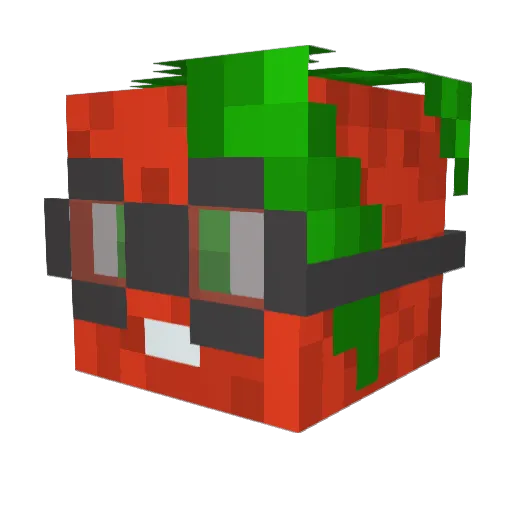 Lolomate Minecraft avatar head, 3D render