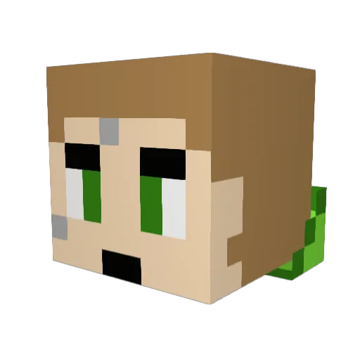 Lolopigus Minecraft avatar head, 3D render