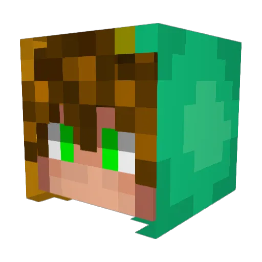 Lolotrack Minecraft avatar head, 3D render