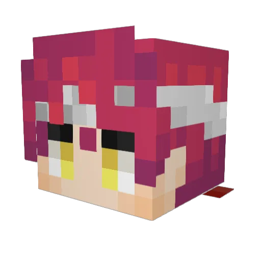 Lolyfoo Minecraft avatar head, 3D render