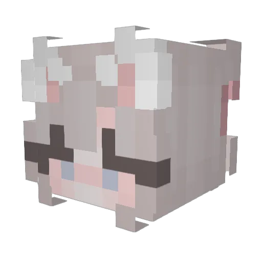Lolyusha Minecraft avatar head, 3D render