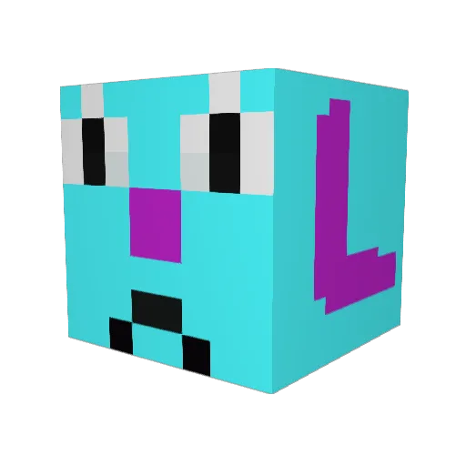 Lolzpreetyboy Minecraft avatar head, 3D render