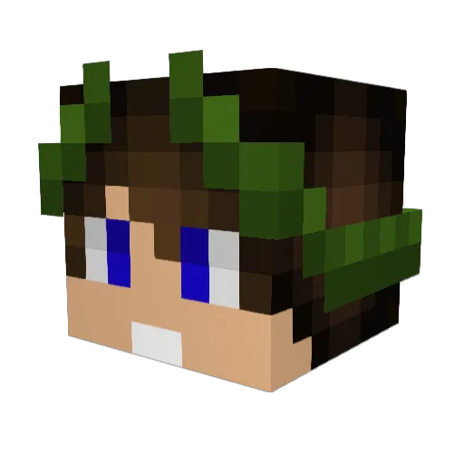 Lom1s Minecraft avatar head, 3D render