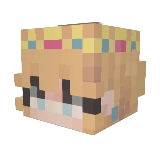 Lomalom Minecraft avatar head, 3D render