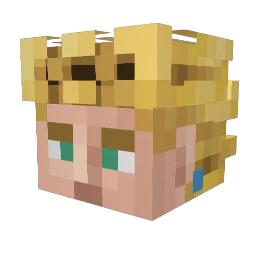 Lomb4 Minecraft avatar head, 3D render