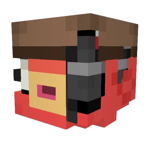 Lomborg Minecraft avatar head, 3D render