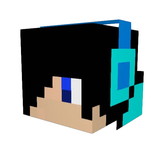 Lomi12 Minecraft avatar head, 3D render