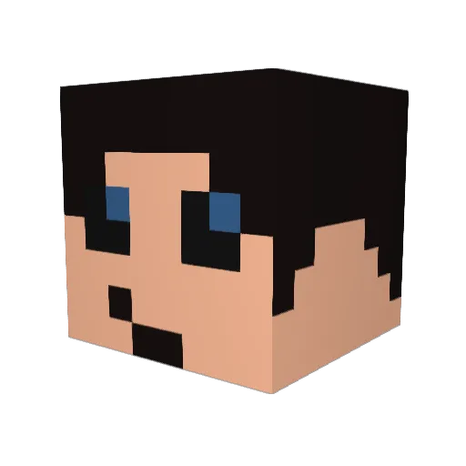 Lomiic Minecraft avatar head, 3D render