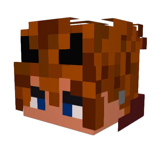 Lomk3k Minecraft avatar head, 3D render