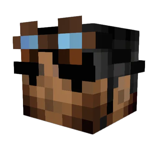 Lommis Minecraft avatar head, 3D render