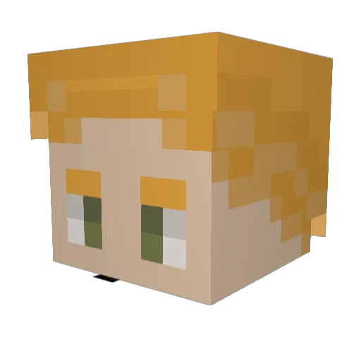 Lompaz Minecraft avatar head, 3D render